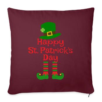 Accessoires de la Saint-Patrick Irlande Shamrock décoration - Housse de coussin décorative 45 x 45 cm - bordeaux - Devant
