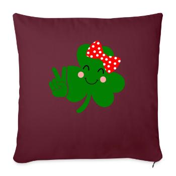 Accessoires de la Saint-Patrick Irlande Shamrock décoration - Housse de coussin décorative 45 x 45 cm - bordeaux - Devant