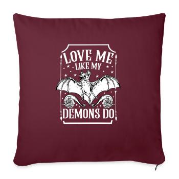 Aimez-moi comme mes démons font de la sorcellerie - Housse de coussin décorative 45 x 45 cm - bordeaux - Devant
