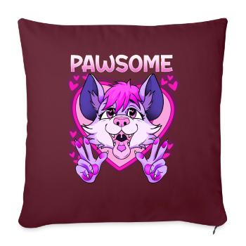 Pawsome I Furry Fandom Cospaly - Housse de coussin décorative 45 x 45 cm - bordeaux - Devant