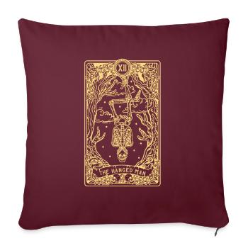 Le pendu je Goth Tarot carte je diseuse de bonne aventure - Housse de coussin décorative 45 x 45 cm - bordeaux - Devant