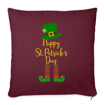 Accessoires de la Saint-Patrick Irlande Shamrock décoration - Housse de coussin décorative 45 x 45 cm - bordeaux - Devant