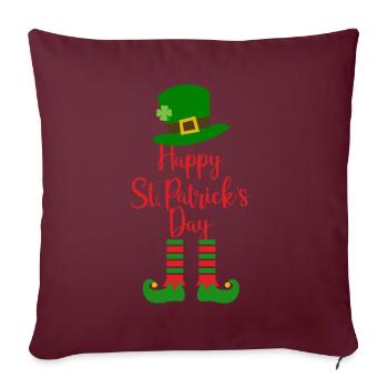 Accessoires de la Saint-Patrick Irlande Shamrock décoration - Housse de coussin décorative 45 x 45 cm - bordeaux - Devant