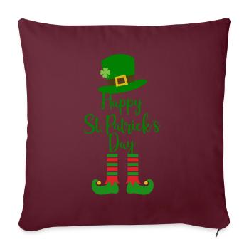 Accessoires de la Saint-Patrick Irlande Shamrock décoration - Housse de coussin décorative 45 x 45 cm - bordeaux - Devant