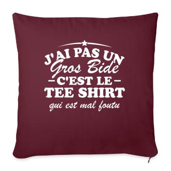 J'ai pas un gros bide - Housse de coussin décorative 45 x 45 cm - bordeaux - Devant