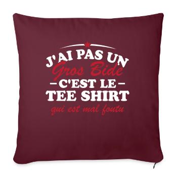 J'ai pas un gros bide - Housse de coussin décorative 45 x 45 cm - bordeaux - Devant