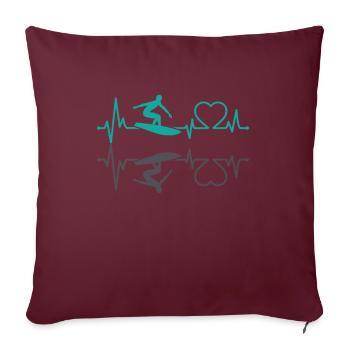 Ski nautique Heartbeat - Housse de coussin décorative 45 x 45 cm - bordeaux - Devant