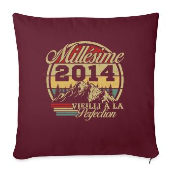 Millésime 2014 - Housse de coussin décorative 45 x 45 cm - bordeaux - Devant