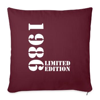 1986 édition limitée anniversaire cadeau femme mari - Housse de coussin décorative 45 x 45 cm - bordeaux - Devant