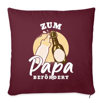 Papa 2024 in Bearbeitung Befördert zum Papa - Sofakissenbezug 45 x 45 cm - Burgunderrot - Vorne