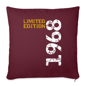 1968 édition limitée anniversaire cadeau femme mari - Housse de coussin décorative 45 x 45 cm - bordeaux - Devant