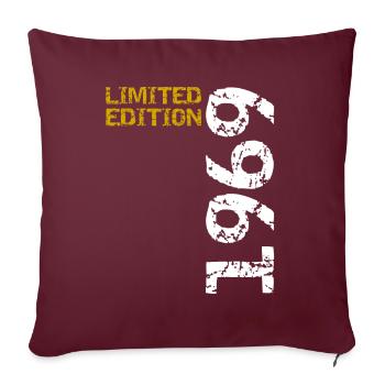 1969 édition limitée anniversaire cadeau femme mari - Housse de coussin décorative 45 x 45 cm - bordeaux - Devant