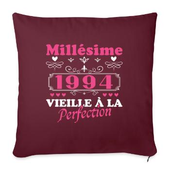 Frau Vintage 1994 Geburtstagsgeschenk Humor - Sofakissenbezug 45 x 45 cm - Burgunderrot - Vorne