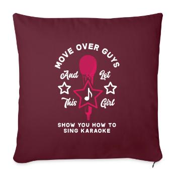 Chanteur de karaoké Chanteur de karaoké Musique - Housse de coussin décorative 45 x 45 cm - bordeaux - Devant