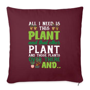 Jardinier, Jardinier, Jardinier, Jardinier Amateur, Plantes - Housse de coussin décorative 45 x 45 cm - bordeaux - Devant