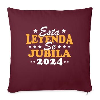 Cadeaux de retraite pour la légende des retraités 2024 - Housse de coussin décorative 45 x 45 cm - bordeaux - Devant