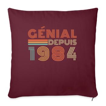 Génial Depuis 1984 Cadeau Retro Anniversaire - Housse de coussin décorative 45 x 45 cm - bordeaux - Devant