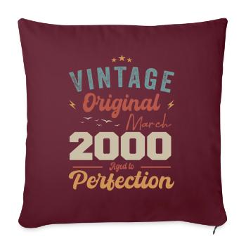 März 2000 Jahrgang geboren Vintage Geburtstag - Sofakissenbezug 45 x 45 cm - Burgunderrot - Vorne