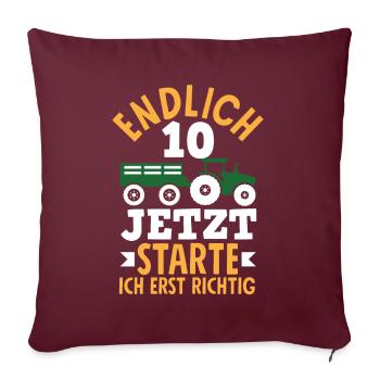 10e anniversaire tracteur 10 ans anniversaire chemise - Housse de coussin décorative 45 x 45 cm - bordeaux - Devant