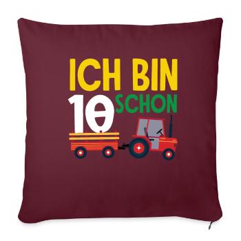 10e anniversaire tracteur 10 ans anniversaire chemise - Housse de coussin décorative 45 x 45 cm - bordeaux - Devant