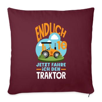 10e anniversaire tracteur 10 ans anniversaire chemise - Housse de coussin décorative 45 x 45 cm - bordeaux - Devant
