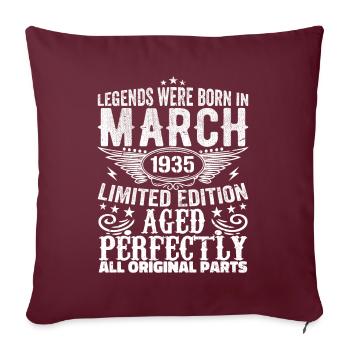 Légendaire depuis mars 1935 Anniversaire 1935 - Housse de coussin décorative 45 x 45 cm - bordeaux - Devant