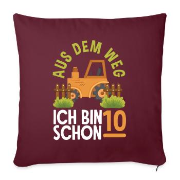 10e anniversaire tracteur 10 ans anniversaire chemise - Housse de coussin décorative 45 x 45 cm - bordeaux - Devant