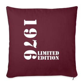 1976 édition limitée anniversaire cadeau femme mari - Housse de coussin décorative 45 x 45 cm - bordeaux - Devant
