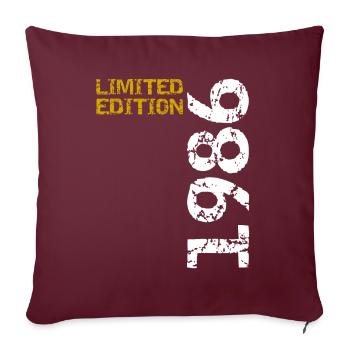 1986 édition limitée anniversaire cadeau femme mari - Housse de coussin décorative 45 x 45 cm - bordeaux - Devant