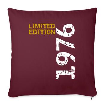 1976 édition limitée anniversaire cadeau femme mari - Housse de coussin décorative 45 x 45 cm - bordeaux - Devant