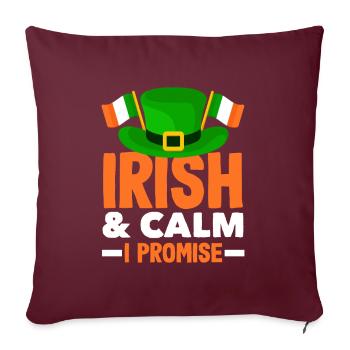 Drôle d’irlandais Irlande cadeau - Housse de coussin décorative 45 x 45 cm - bordeaux - Devant