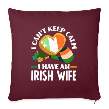 Drôle d’irlandais Irlande cadeau - Housse de coussin décorative 45 x 45 cm - bordeaux - Devant