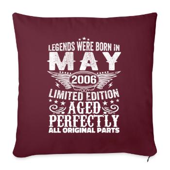 Mai 2006 Cadeau d’anniversaire Mai 2006 Mai - Housse de coussin décorative 45 x 45 cm - bordeaux - Devant