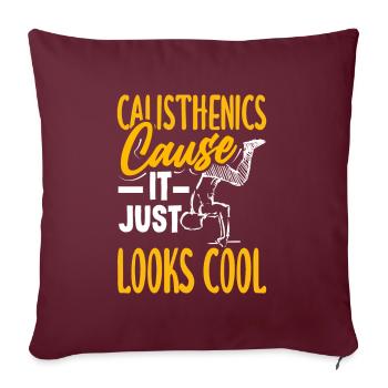 Calisthenics Training Fitness Workout - Sofakissenbezug 45 x 45 cm - Burgunderrot - Vorne