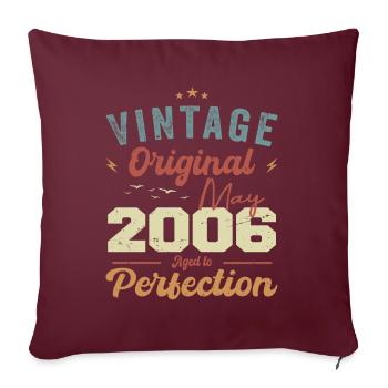 Mai 2006 Anniversaire Mai 2006 Cadeau Mai 2006 - Housse de coussin décorative 45 x 45 cm - bordeaux - Devant