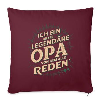 Légendaire grand-père rétro dictant Design - Housse de coussin décorative 45 x 45 cm - bordeaux - Devant