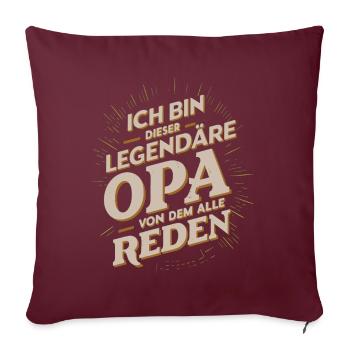 Légendaire grand-père rétro dictant Design - Housse de coussin décorative 45 x 45 cm - bordeaux - Devant