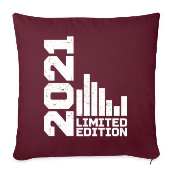 Vintage 2021 Geburtstagsgeschenk 2021 Baujahr 2021 - Sofakissenbezug 45 x 45 cm - Burgunderrot - Vorne