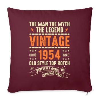 Cadeau d’anniversaire 1954 Vintage 1954 Millésime 1954 - Housse de coussin décorative 45 x 45 cm - bordeaux - Devant