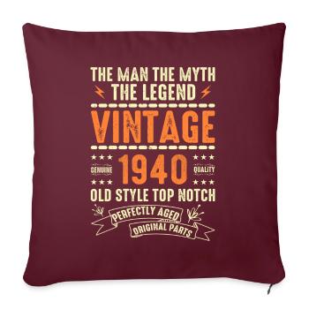 Cadeau d’anniversaire des années 1940 Vintage des années 1940 Années 1940 - Housse de coussin décorative 45 x 45 cm - bordeaux - Devant