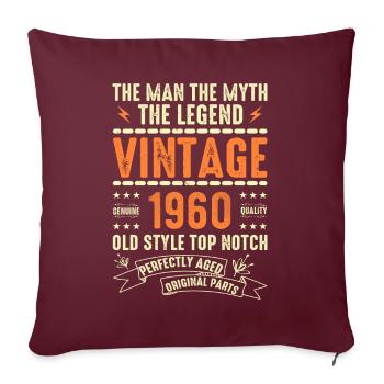Cadeau d’anniversaire des années 1960 Vintage des années 1960 Années 1960 - Housse de coussin décorative 45 x 45 cm - bordeaux - Devant