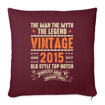 2015 Jubiläumsgeschenk Jahrgang 2015 Vintage 2015 - Sofakissenbezug 45 x 45 cm - Burgunderrot - Vorne