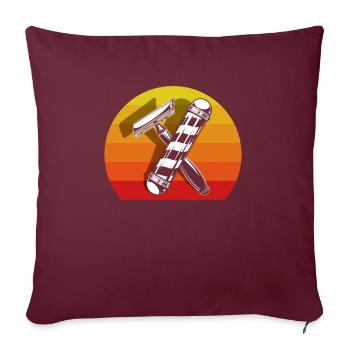 Barber Homme Coiffeur Coiffeur - Housse de coussin décorative 45 x 45 cm - bordeaux - Devant