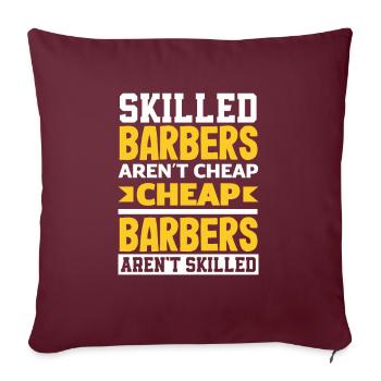 Barber Homme Coiffeur Coiffeur - Housse de coussin décorative 45 x 45 cm - bordeaux - Devant