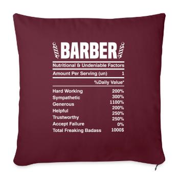 Barber Homme Coiffeur Coiffeur - Housse de coussin décorative 45 x 45 cm - bordeaux - Devant