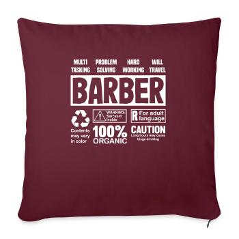 Barber Homme Coiffeur Coiffeur - Housse de coussin décorative 45 x 45 cm - bordeaux - Devant