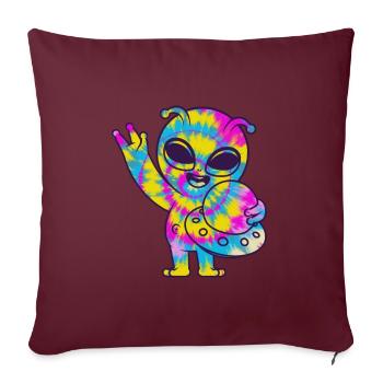 Drôle de cadeau extraterrestre extraterrestre - Housse de coussin décorative 45 x 45 cm - bordeaux - Devant