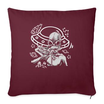 Drôle de cadeau extraterrestre extraterrestre - Housse de coussin décorative 45 x 45 cm - bordeaux - Devant
