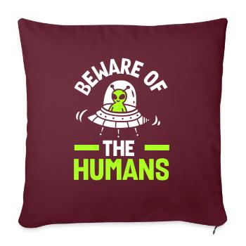 Drôle de cadeau extraterrestre extraterrestre - Housse de coussin décorative 45 x 45 cm - bordeaux - Devant