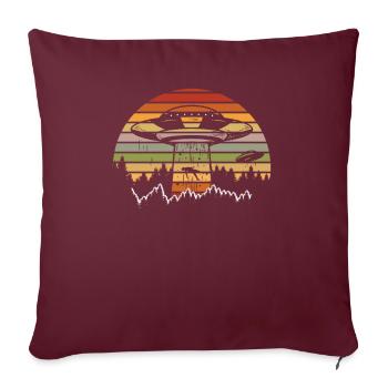 Drôle de cadeau extraterrestre extraterrestre - Housse de coussin décorative 45 x 45 cm - bordeaux - Devant